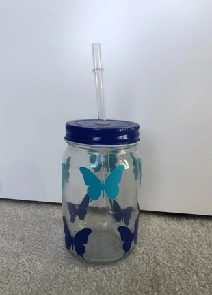 Blue butterfly glass tumbler cup, brand: FIA Boutique, condition: New with tags, £4.00, £4.90 includes Buyer Protection