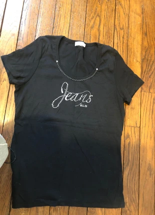 Haut noir manche courte taille L/M, marca: Kalisson, estado: Muito bom, tamanho: L / 40 / 12, €4.00, €4.90 inclui Proteção do Comprador