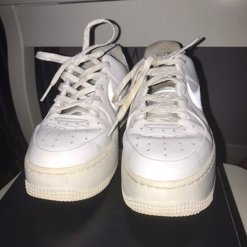 White reflective Air Force 1 Sage w/ baby pink tick and back - Vinted