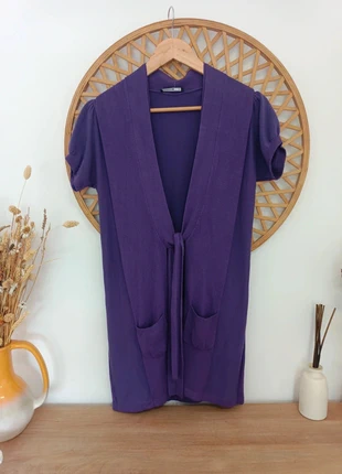 Cárdigan morado Comma mujer talla 38 punto largo con bolsillos y cinturón, marque: Comma, état: Très bon état, taille: M / 38 / 10, 15,00 €, 16,45 € Protection acheteurs incluse