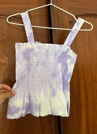 "Purple Tie-Dye Smocked Top | Lavender Ruffle Cami | Summer Boho Crop Tank", marque: PEPA LOVES, état: Très bon état, taille: S / 36 / 8, 3,99 €, 4,89 € Protection acheteurs incluse