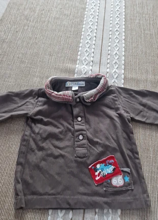 Polo manches longues, merk: Kitchoun, staat: Goed, maat: 1-3 maanden / 56 cm, € 1,00, € 1,75 inclusief Kopersbescherming