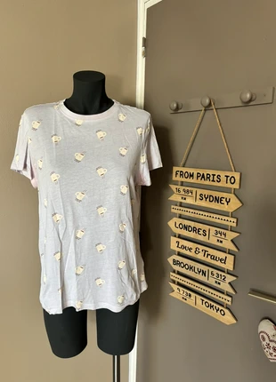 T-shirt rose imprimé tasse de café, marca: Primark, estado: Muy bueno, tamaño: L / 40 / 12, 3,00 €, 3,85 € Protección al comprador incluida