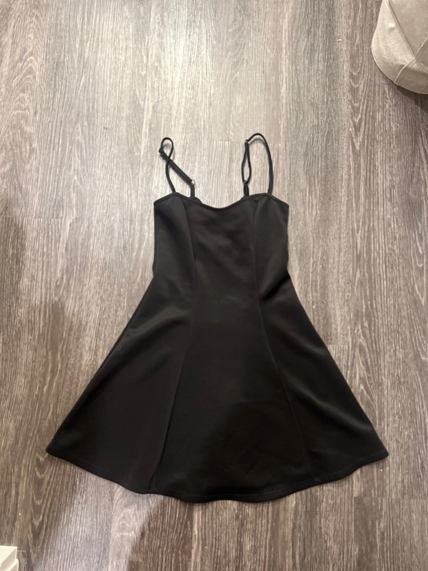 Black mini skater dress 1