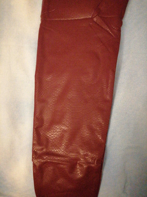 Leggins in pelle felpati bordeaux Tg S