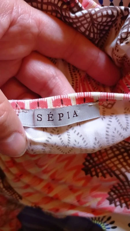 🌸Blouse effet cache-cœur, Sépia, taille 36 - photo numéro 5