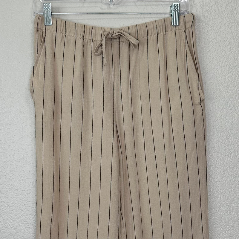 Urban Outfitters Linen Blend Chance Striped Pull-On Wide Leg Pants 2