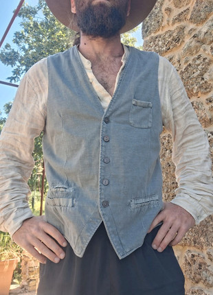 Men's vintage western cotten waistcoat size L, marque: Vintage Dressing, état: Bon état, taille: L, 24,00 €, 25,90 € Protection acheteurs incluse