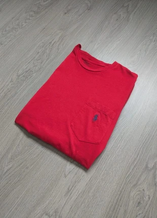 T-shirt Ralph Lauren a poche rouge logo brodé bleu - L, merk: Ralph Lauren, staat: Heel goed, maat: L, € 13,00, € 14,35 inclusief Kopersbescherming