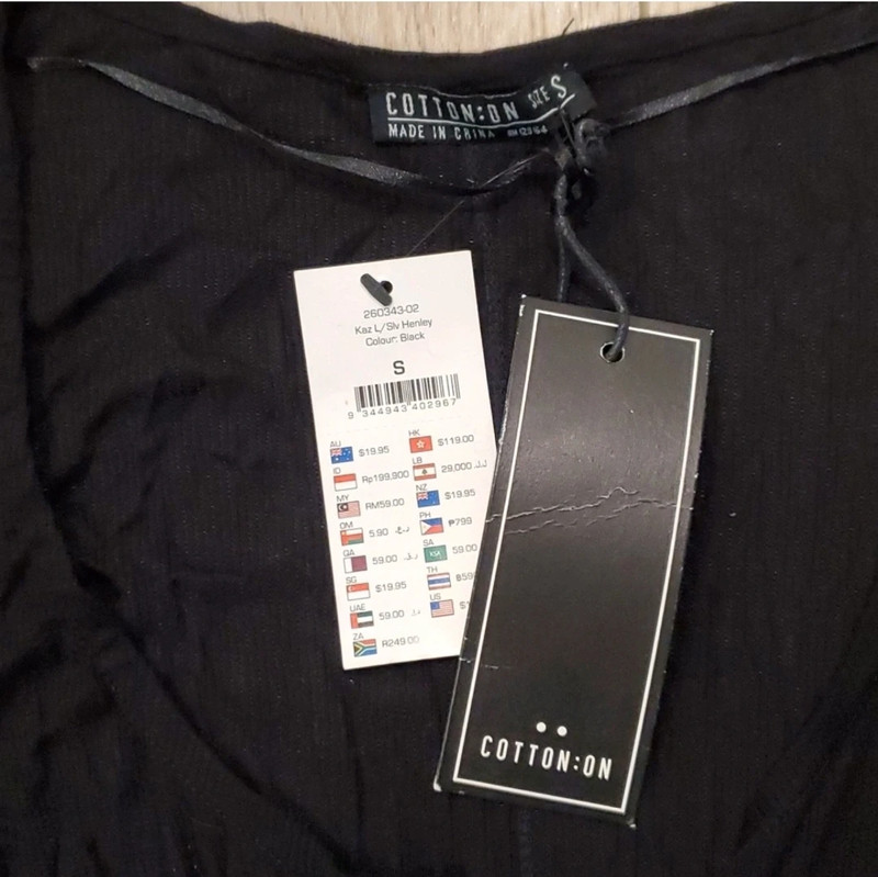 NWT! Cotton On Black Long Sleeve Shirt 3