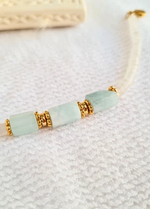 Bracelet en acier, Quartz clair et Aquamarine - neuf, marca: tsypora, estado: Muy bueno, 12,00 €, 13,30 € Protección al comprador Pro incluida