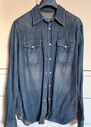 Camicia di jeans uomo tgL, merk: Vintage Dressing, staat: Heel goed, maat: L, € 15,90, € 17,40 inclusief Kopersbescherming