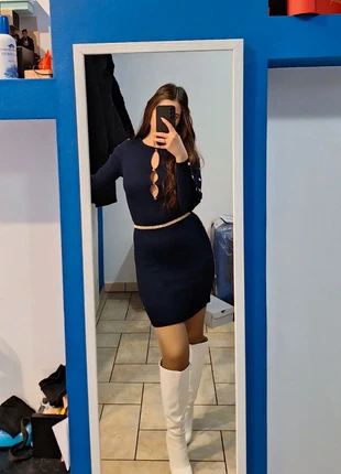 Mini Abito Blu Navy a Costine con Bottoni Dorati - Perfetto per le Feste, brand: LOOK, condizioni: Ottime, taglia: S / IT 40 / EU 36, €10.00, €11.20 include la Protezione acquisti