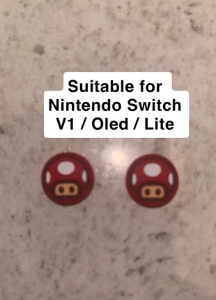 Mario Mushroom Premium Comfort Thumb Grips For Nintendo Switch V1 / Oled / Lite, brand: Nintendo, condition: New with tags, £2.50, £3.33 includes Buyer Protection