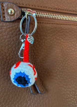 Handmade crochet Halloween eyeball keychain / bag charm, brand: Handmade, condition: New without tags, £1.50, £2.28 includes Buyer Protection