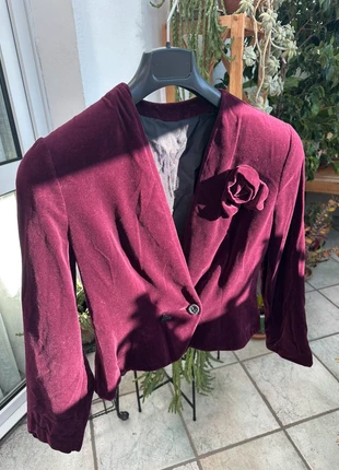 Blazer crop in velluto vintage bordeaux Made in italy, marca: Vintage Dressing, estado: Muito bom, tamanho: M / 38 / 10, €15.00, €16.45 inclui Proteção do Comprador