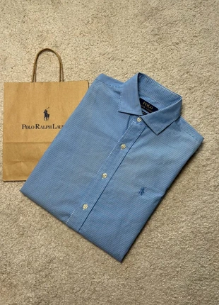 Chemise à rayures blanche et bleue Ralph Lauren S, merk: Ralph Lauren, staat: Heel goed, maat: S, € 39,00, € 41,65 inclusief Kopersbescherming Pro