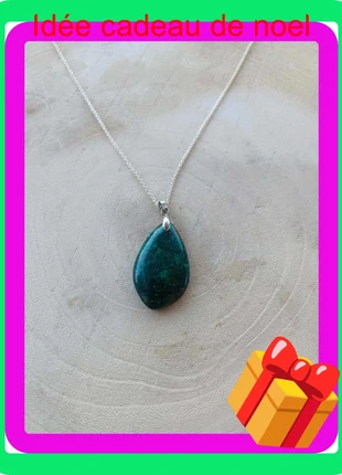 Collier chaine plaqué argent et pendentif en pierre de malachite, marke: creadolce, zustand: Neu, 24,90 €, 26,85 € inklusive Vinted-Käuferschutz