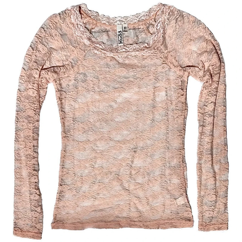 lace floral coquette sheer long sleeve layering top 2