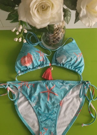 Bikini de dos piezas turquesa y naranja salmon talla L, marque: Women'secret, état: Très bon état, taille: L / 40 / 12, 15,00 €, 16,45 € Protection acheteurs incluse