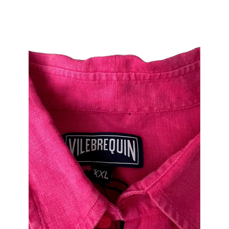 Vilebrequin Caroubis Linen Button Shirt Shocking Pink ( XXL ) 4