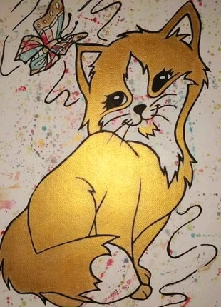 Toile enfant fine chat couleur or, merk: Cultura, staat: Heel goed, maat: Universeel, € 6,00, € 7,00 inclusief Kopersbescherming