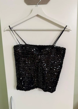 Hoffmann Pailletten-Top Schwarz – Größe 38, marke: Hoffmann, zustand: Sehr gut, größe: M / 38 / 10, 5,00 €, 5,95 € inklusive Vinted-Käuferschutz