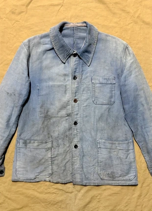Veste bleu de travail en moleskine ancienne 40’s, marque: ancien, état: Bon état, taille: M, 220,00 €, 231,70 € Protection acheteurs incluse