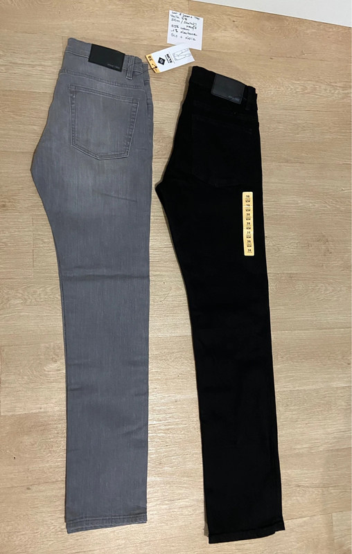 Lot de 2 pantalon jeans tex noir et gris t 38 neufs 2