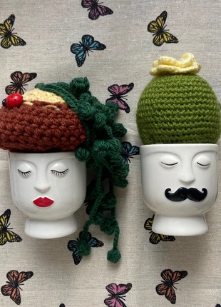 Casal de vasos com catos em crochet com ímanes, marca: Miminhos4all, estado: Nuevo sin etiquetas, 12,50 €, 13,83 € Protección al comprador Pro incluida