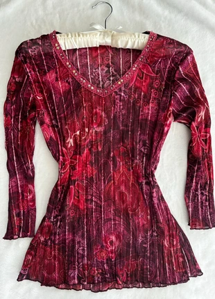 Top vintage bordeaux à sequins et a motif floral y2k, brand: Top Vintage, condition: Very good, size: S / 36 / 8, €26.25, €28.26 includes Buyer Protection Pro