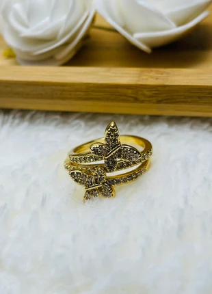 Bague Papillons avec finition Dorée en Acier inoxydable Neuve, brand: CHROME, condition: New without tags, size: Adjustable, €9.99, €11.19 includes Buyer Protection