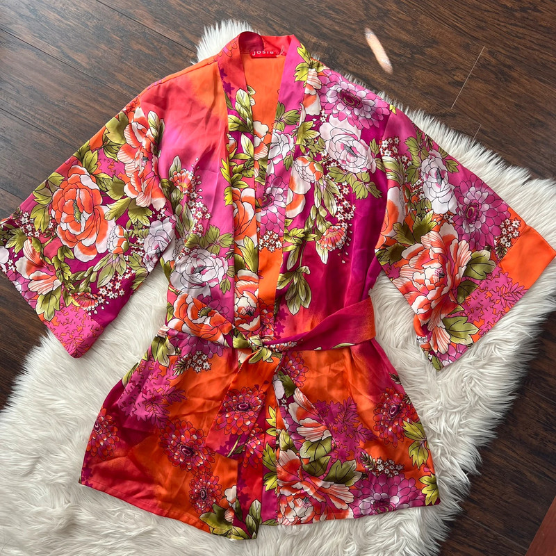 Josie Natori in Full Bloom Indo Floral Wrap 1