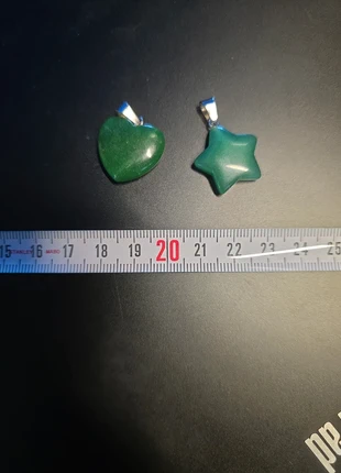 Deux pendentifs coeur et étoile en jade, condition: New without tags, €10.00, €11.20 includes Buyer Protection