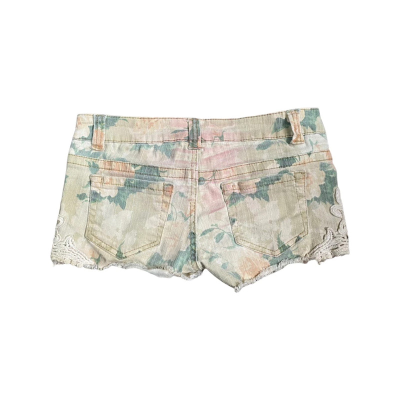 floral low rise jean shorts 3