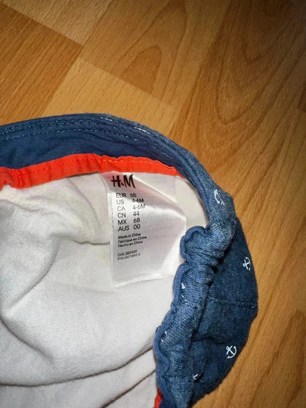 Casquette bébé H&M - Marine motifs ancres - 4-6 mois (T.68) - photo numéro 3