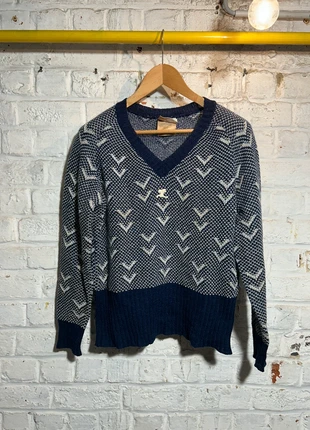 Rare 70s Pull Mohair Courrèges Paris Vintage Bleu Marine Motif Géométrique Col V - C, marque: Courrèges, état: Très bon état, taille: L / 40 / 12, 90,00 €, 95,20 € Protection acheteurs incluse
