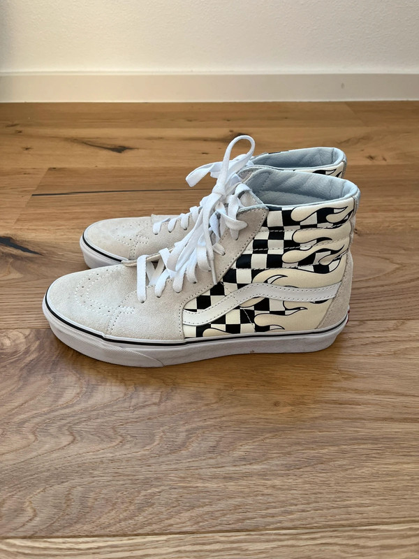 Lichaam bout passagier Vans Limited Edition Sk8-Hi Sneaker Checkerboard Flame White top Gr. 39 -  Vinted