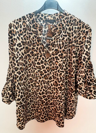 Camisa estampado leopardo, manga larga – NUEVO con etiqueta, marque: Local, état: Neuf avec étiquette, taille: M / 38 / 10, 5,00 €, 5,95 € Protection acheteurs incluse