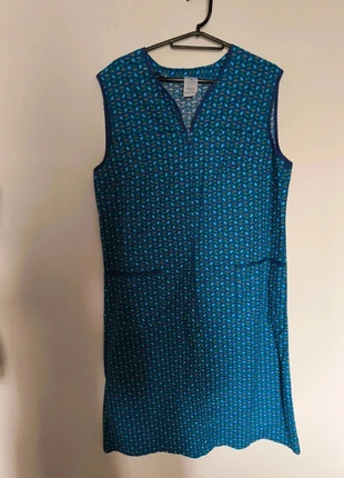 Robe sans manches imprimée bleu feuillage – Taille 46, marque: Vintage Dressing, état: Très bon état, taille: XXXL / 46 / 18, 10,00 €, 11,20 € Protection acheteurs incluse