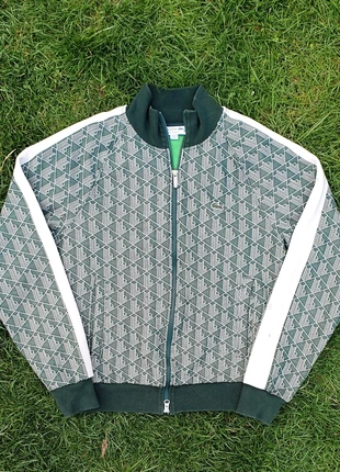 Veste Lacoste zippé  verte monogramme taille M homme vintage streetwear, merk: Lacoste, staat: Heel goed, maat: M, € 95,00, € 100,45 inclusief Kopersbescherming