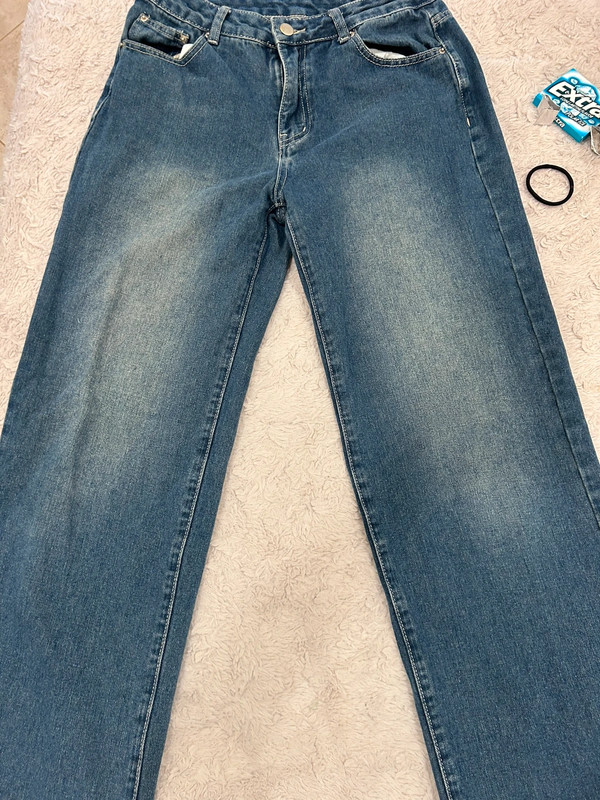 Dark wash blue jeans 4