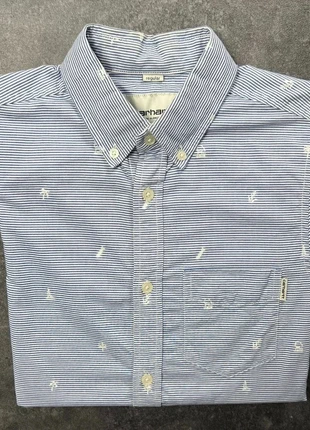 Chemise Carhartt WIP Orton rayée bleue logo brodé - XS homme - coton AA 71, marque: Carhartt, état: Neuf sans étiquette, taille: XS, 14,00 €, 15,40 € Protection acheteurs (Pro) incluse