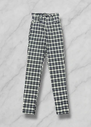 Pantalon skinny vintage à carreaux noirs et blanc - Taille XXS-XS / Y020, merk: Vintage Dressing, staat: Heel goed, maat: XXS / 32 / 4, € 2,95, € 3,80 inclusief Kopersbescherming Pro