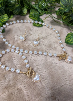 💎 Parure perles & cœur doré – Neuve 💎, état: Neuf sans étiquette, 7,90 €, 9,00 € Protection acheteurs incluse