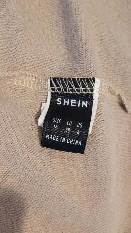 Shein Beige Cheetah Shirt Women'S Medium 4