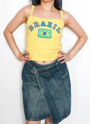 Brazil cami top | Débardeur imprimé Brésil, marque: Vintage, état: Très bon état, taille: S / 36 / 8, 16,00 €, 17,50 € Protection acheteurs (Pro) incluse