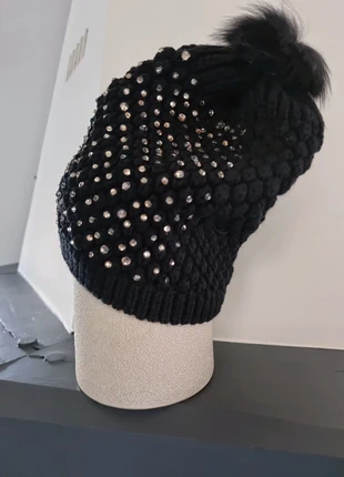 Bonnet en maille noir avec strass, marca: access, estado: Nuevo con etiquetas, tamaño: Talla única, 12,50 €, 13,83 € Protección al comprador incluida