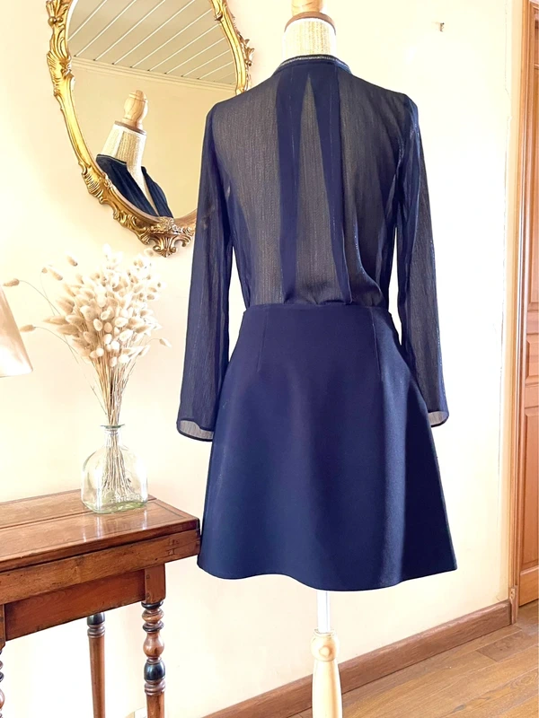 Sublime blouse chemise manche longue noir fluide Zara taille XS - photo numéro 4