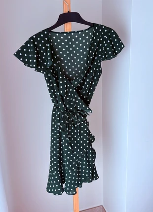 Vestido cruzado verde con lunares – Talla M, marca: ASOS, estado: Muy bueno, tamaño: M / 38 / 10, 2,50 €, 3,33 € Protección al comprador incluida